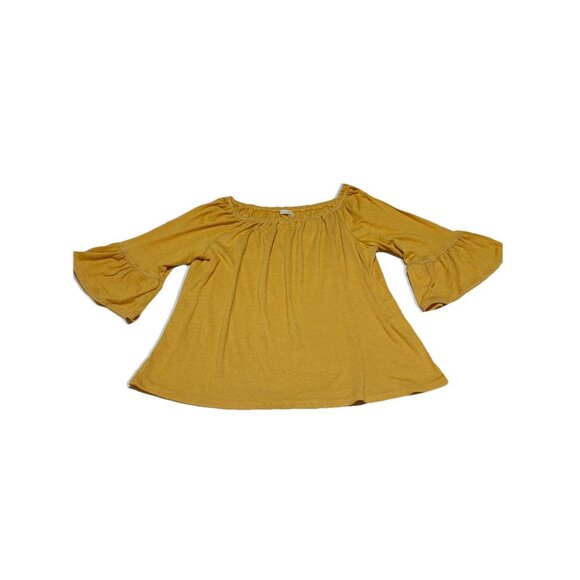 Max Studio Tops - Max Studio Top 1XL?? Orange Round Neck 3/4 Sleeve Boho Peasant EUC